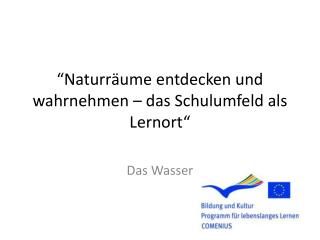 “ Naturr äume entdecken und wahrnehmen – das Schulumfeld als Lernort“