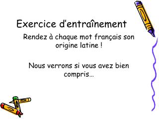 Exercice d’entraînement