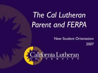 The Cal Lutheran Parent and FERPA