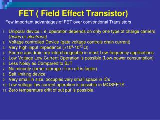FET ( Field Effect Transistor)