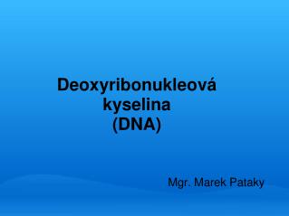 Deoxyribonukleová kyselina (DNA)