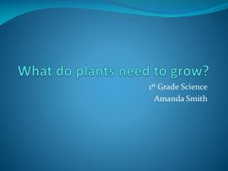 What do plants need to grow?