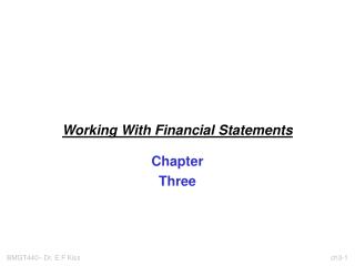 Working With Financial Statements