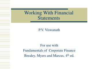 Working With Financial Statements