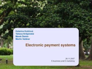 Electronic payment systems