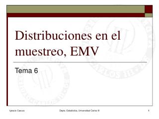Distribuciones en el muestreo, EMV
