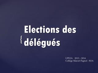 Elections des délégués