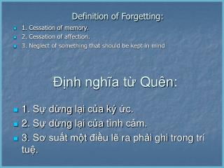 Định nghĩa từ Quên :