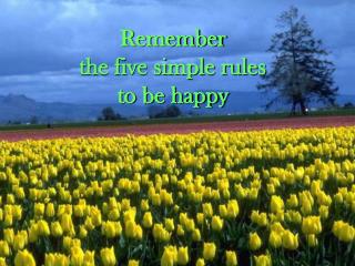 Remember the five simple rules to be happy