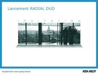 Lancement RADIAL DUO