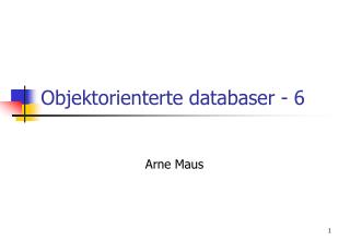 Objektorienterte databaser - 6
