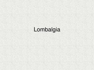 Lombalgia