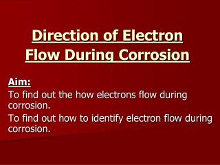 Direction of Electron Flow During Corrosion