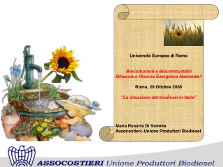 Università Europea di Roma Biocarburanti e Biocombustibili