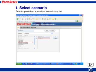 1. Select scenario