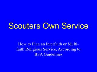 Scouters Own Service