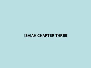 ISAIAH CHAPTER THREE