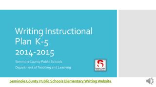 Writing Instructional Plan K-5 2014-2015