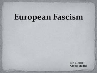 European Fascism