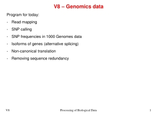 V8 – Genomics data