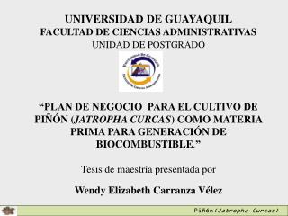 UNIVERSIDAD DE GUAYAQUIL FACULTAD DE CIENCIAS ADMINISTRATIVAS UNIDAD DE POSTGRADO