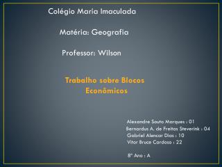 Colégio Maria Imaculada Matéria : Geografia