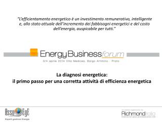 La diagnosi energetica: il primo passo per una corretta attivitÃ  di efficienza energetica