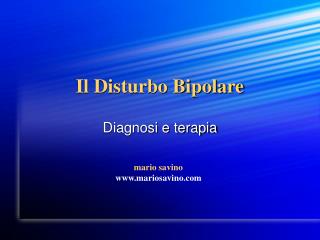 Il Disturbo Bipolare