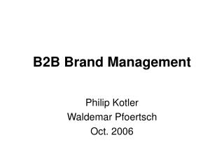 B2B Brand Management