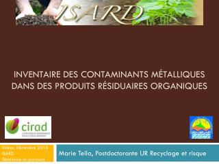 Inventaire des contaminants métalliques dans des produits résiduaires organiques