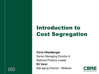 Introduction to Cost Segregation