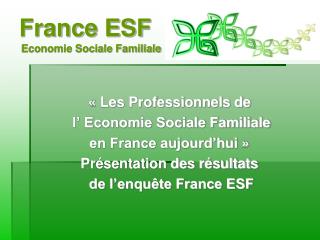France ESF Economie Sociale Familiale