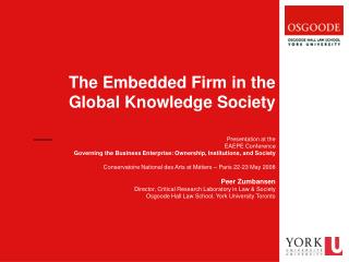 The Embedded Firm in the Global Knowledge Society