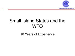 Small Island States and the WTO