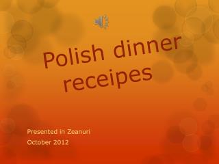 Polish dinner receipes