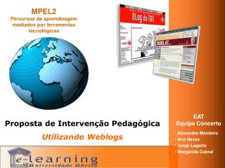 MPEL2 Percursos de aprendizagem mediados por ferramentas tecnológicas