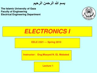 ELECTRONICS I