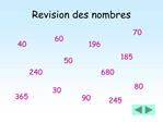 Revision des nombres