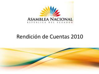 Rendición de Cuentas 2010