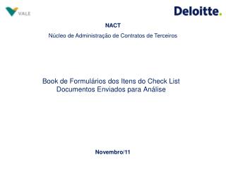 Book de Formulários dos Itens do Check List Documentos Enviados para Análise