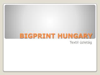 BIGPRINT HUNGARY