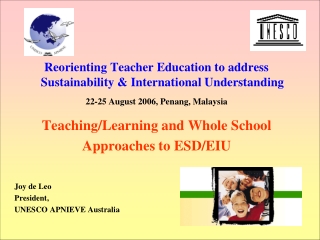 Teaching/Learning and Whole School Approaches to ESD/EIU