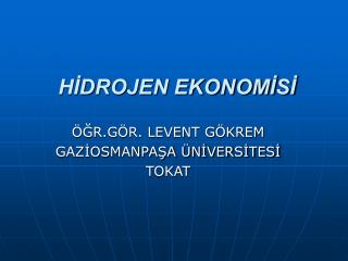 HİDROJEN EKONOMİSİ