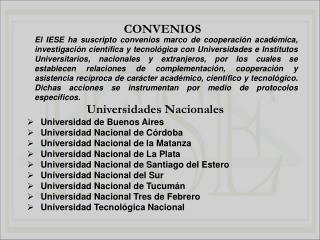 Universidades Nacionales Universidad de Buenos Aires Universidad Nacional de Córdoba