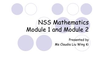 NSS Mathematics Module 1 and Module 2