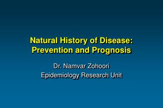 Natural History of Disease: Prevention and Prognosis