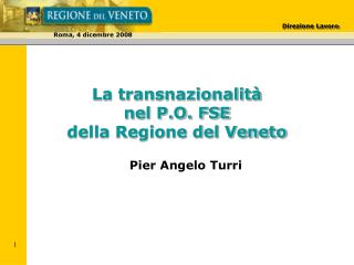 La transnazionalità nel P.O. FSE della Regione del Veneto