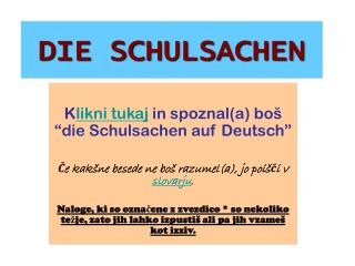 DIE SCHULSACHEN