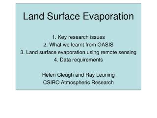 Land Surface Evaporation