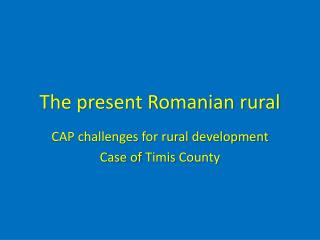 The present Romanian rural